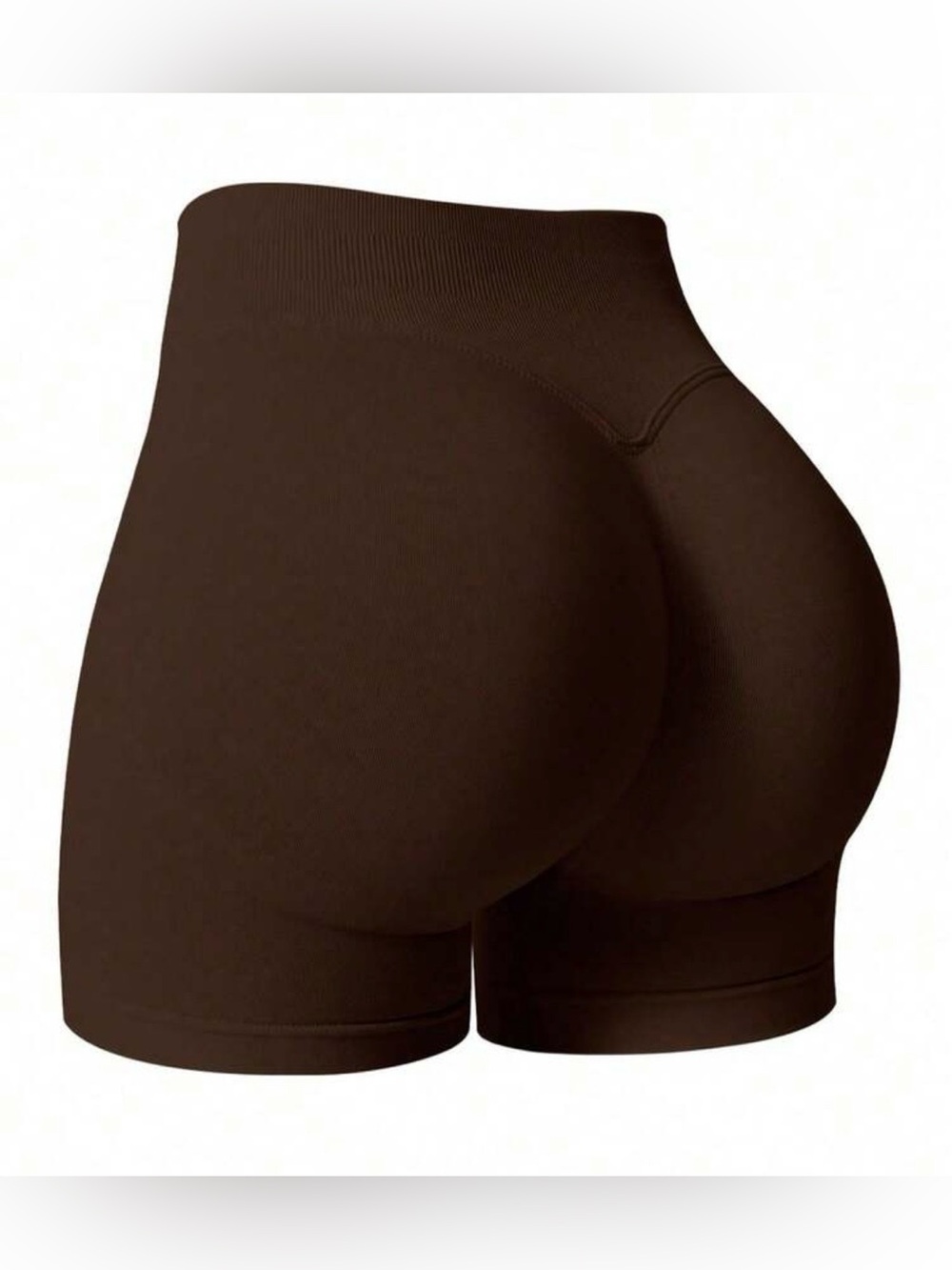 High-Waist Sculpting Women’s Shorts - Chocolate Brown